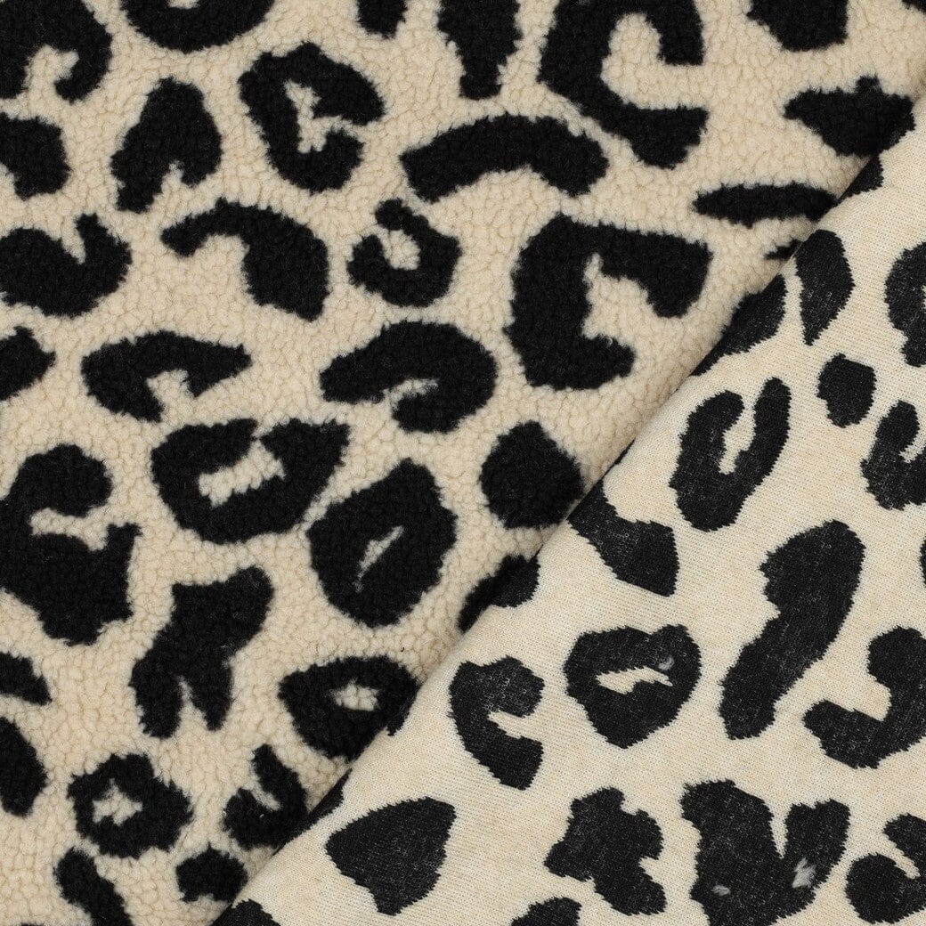 Teddy Jacquard Leoprint - Schwarz Fadenwunsch 