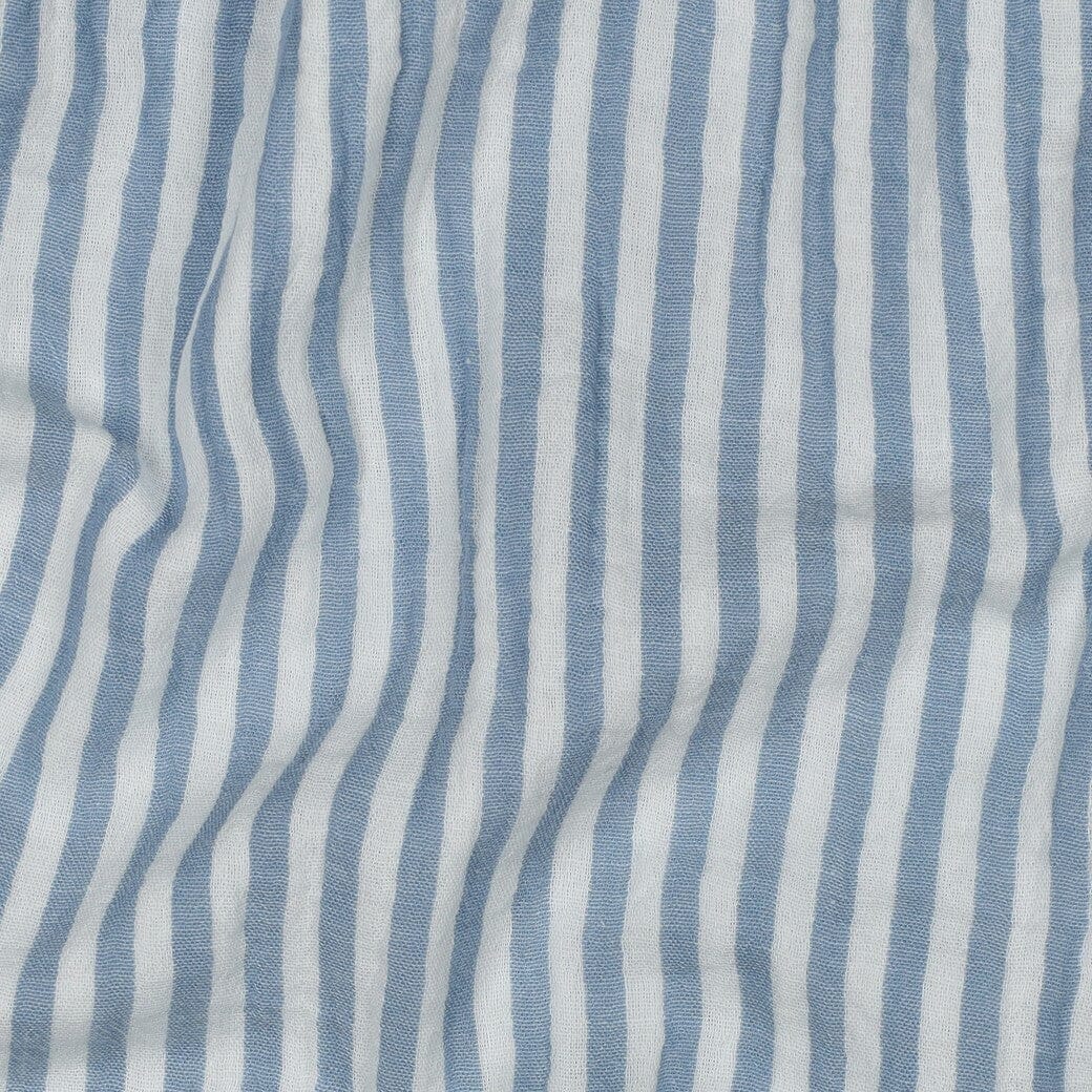 Musselin „Soft Stripes“ – Blau | garngefärbte Streifen Fadenwunsch 