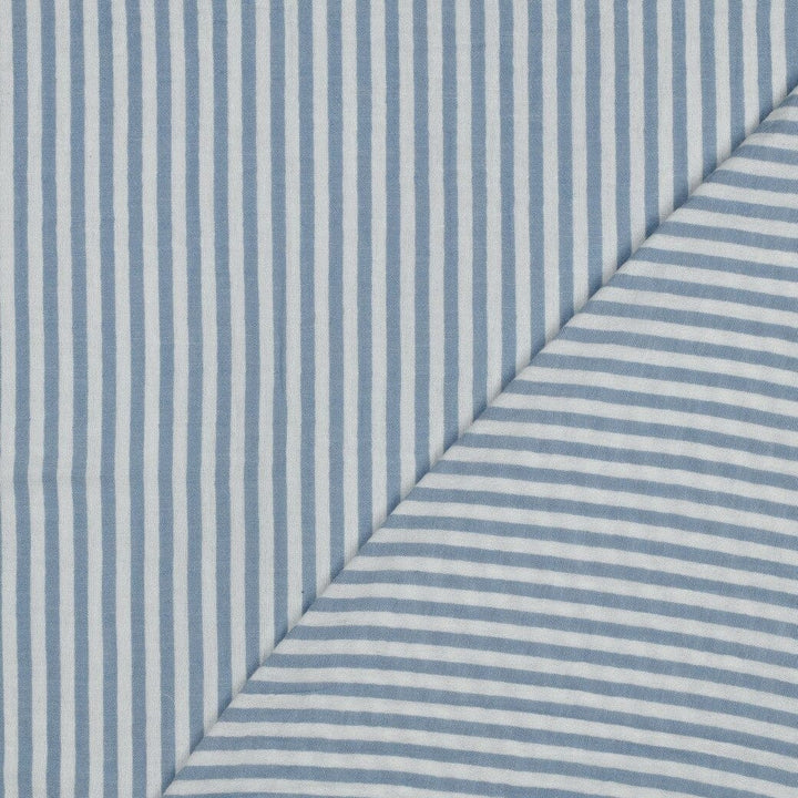Musselin „Soft Stripes“ – Blau | garngefärbte Streifen Fadenwunsch 