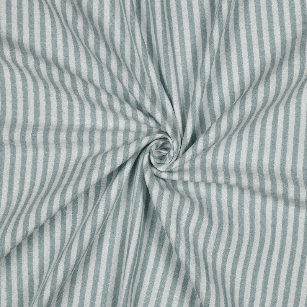Musselin „Soft Stripes“ – Salbei | garngefärbte Streifen Fadenwunsch 