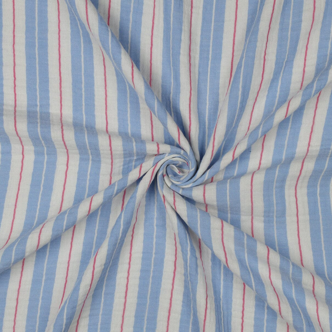 Musselin "Streifen Blau" Swafing 