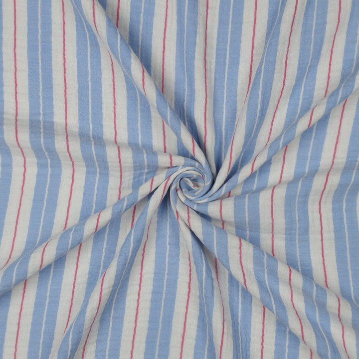 Musselin "Streifen Blau" Swafing 