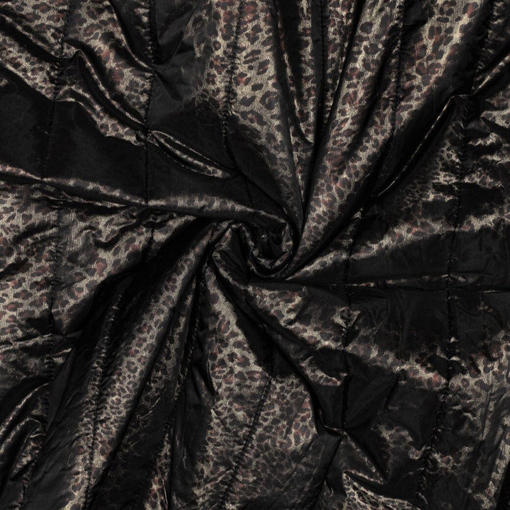 Folierter Leo Steppstoff | Graphite Wild Shine Quilt