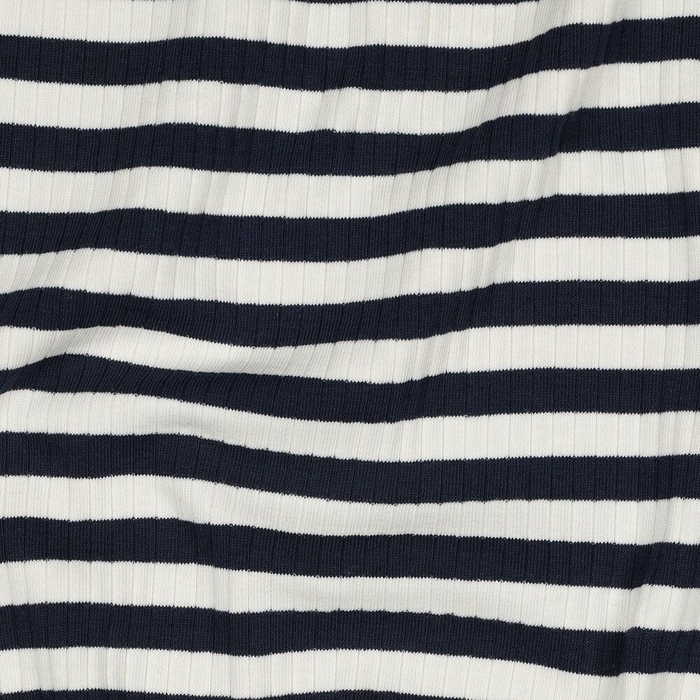 Rib-Jersey Streifen grob - Marineblau Fadenwunsch 