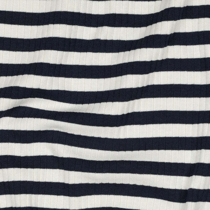 Rib-Jersey Streifen grob - Marineblau Fadenwunsch 