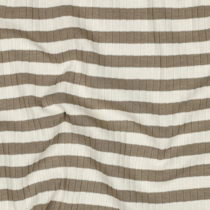 Rib-Jersey Streifen grob - Sand