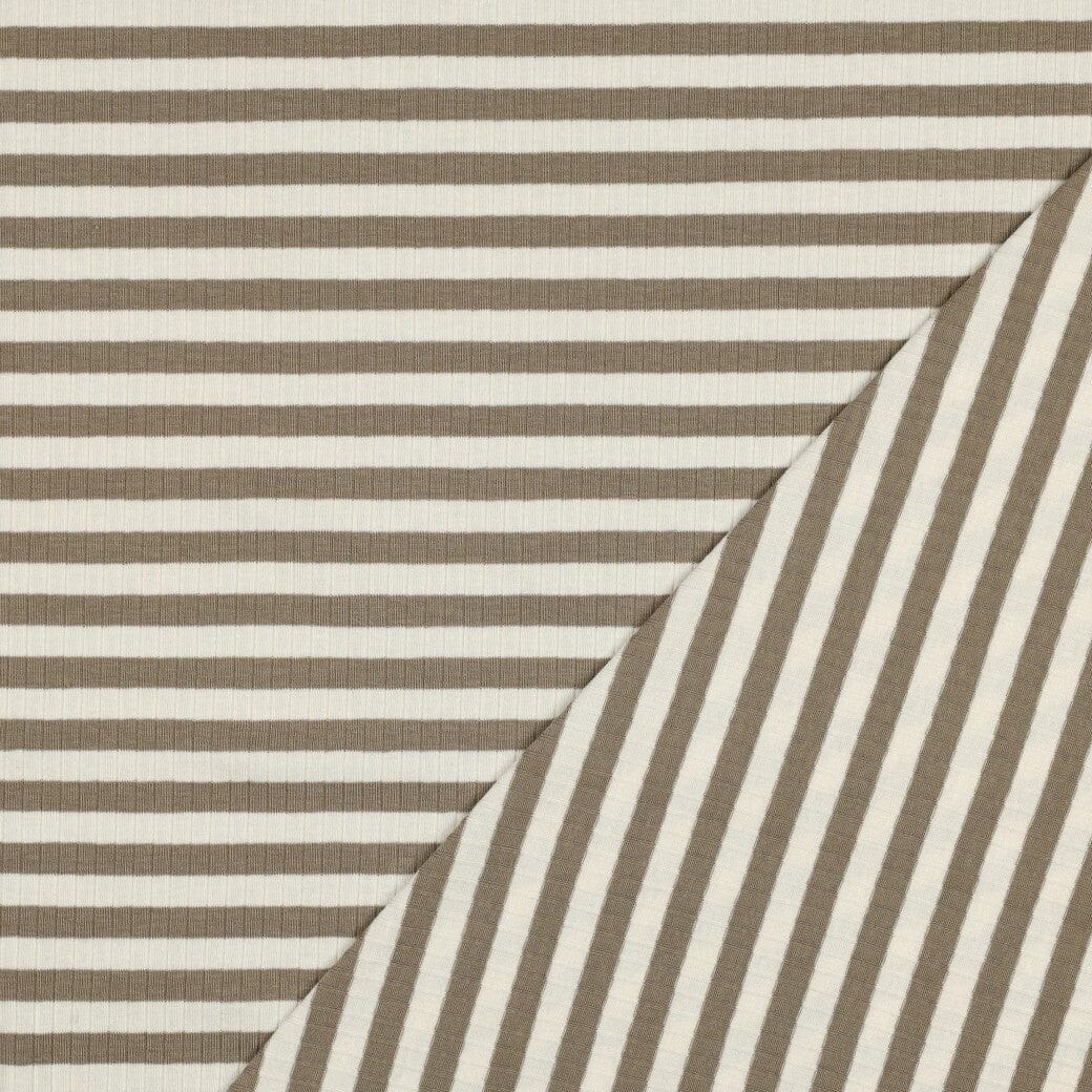 Rib-Jersey Streifen grob - Sand
