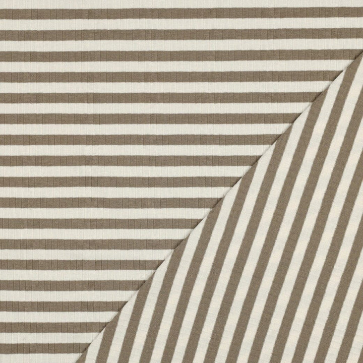 Rib-Jersey Streifen grob - Sand