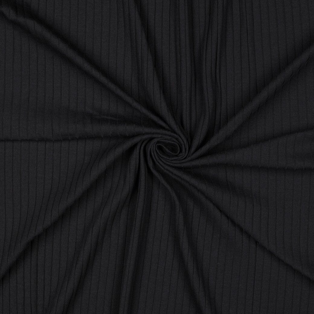 Rib-Jersey uni grob - Schwarz Fadenwunsch 