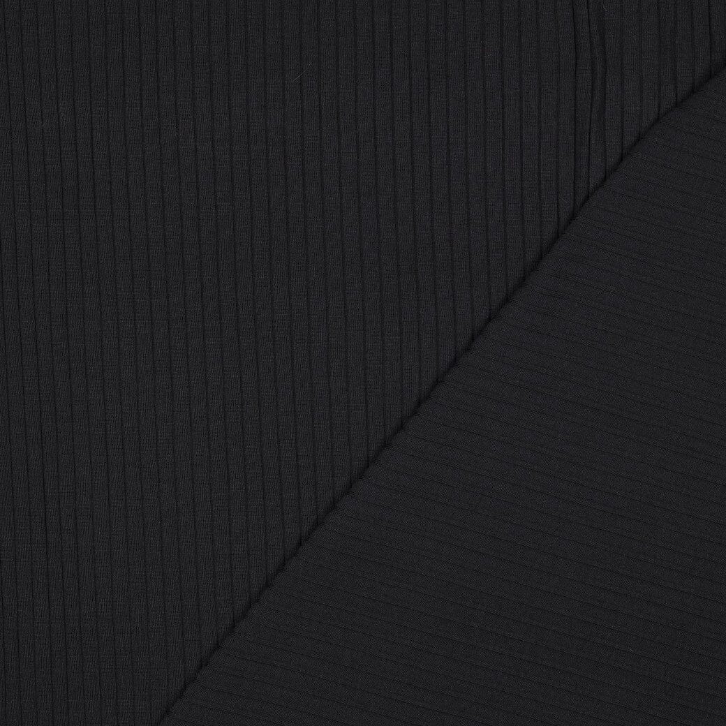 Rib-Jersey uni grob - Schwarz Fadenwunsch 