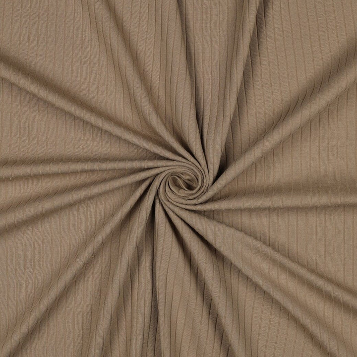 Rib-Jersey uni grob - Taupe Fadenwunsch 