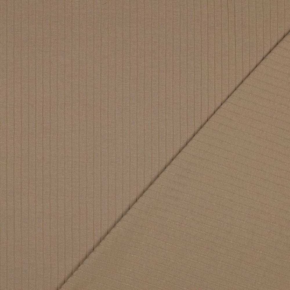 Rib-Jersey uni grob - Taupe Fadenwunsch 