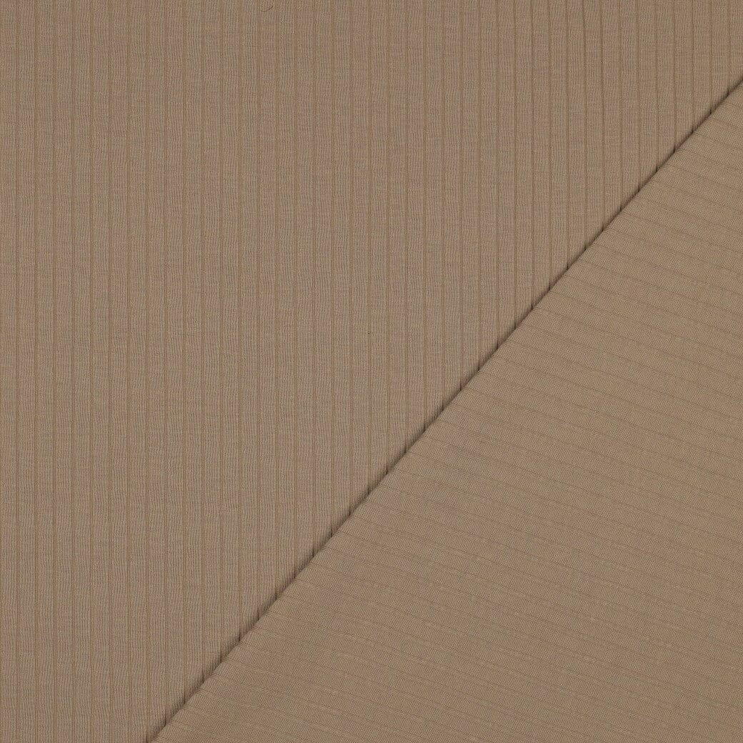 Rib-Jersey uni grob - Taupe Fadenwunsch 