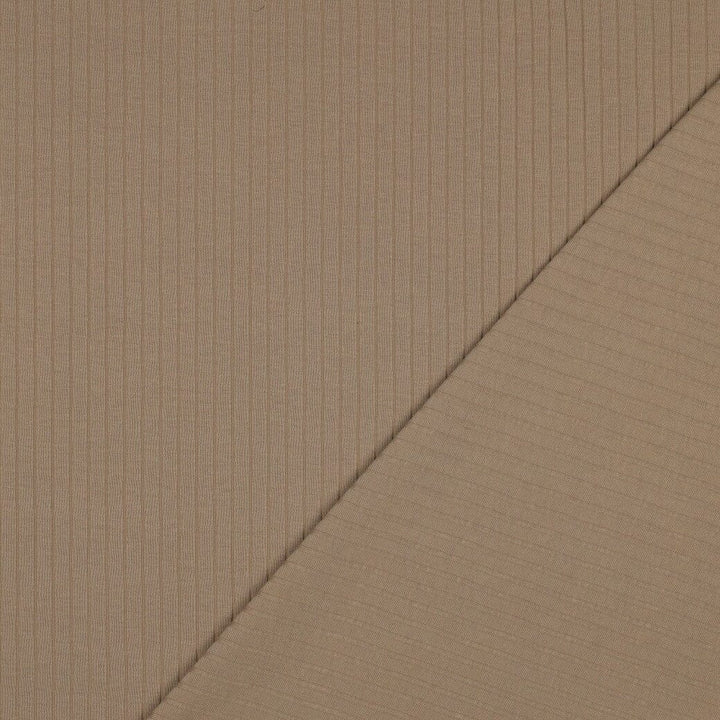Rib-Jersey uni grob - Taupe Fadenwunsch 