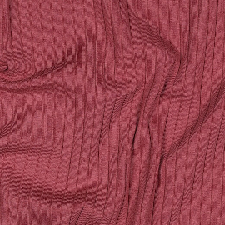 Rib-Jersey uni grob - Blush Dunkel Fadenwunsch 