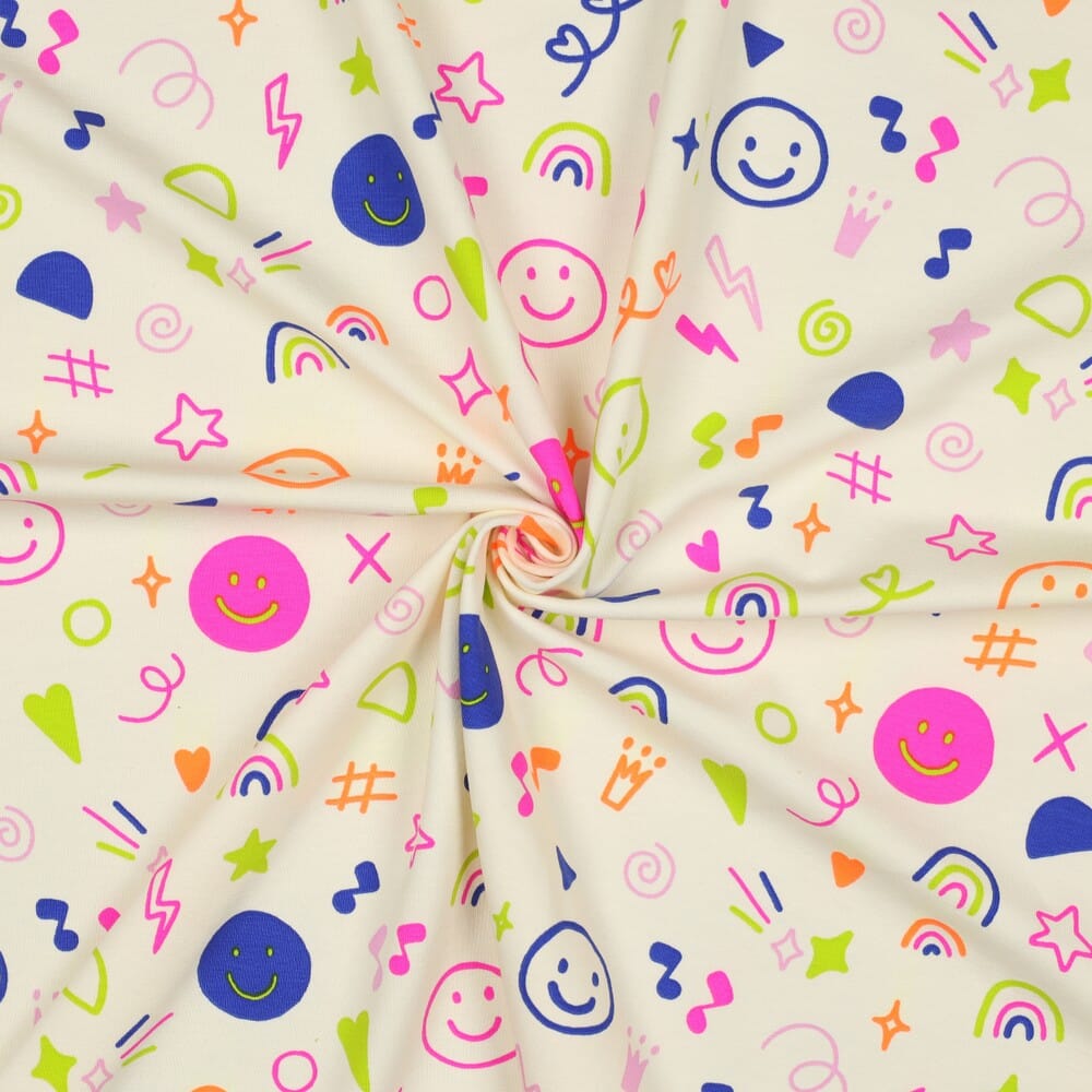Jersey "Neon Doodles - Hellbeige" fadenwunsch 