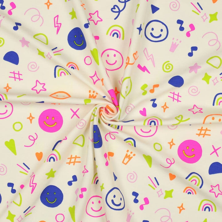 Jersey "Neon Doodles - Hellbeige" fadenwunsch 