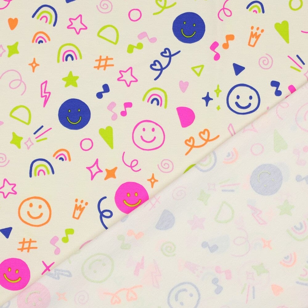 Jersey "Neon Doodles - Hellbeige" fadenwunsch 