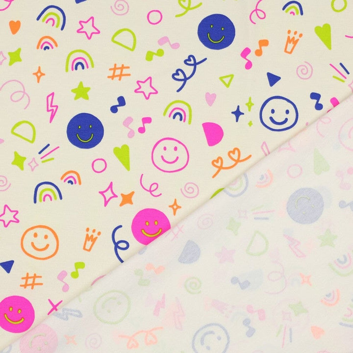 Jersey "Neon Doodles - Hellbeige" fadenwunsch 