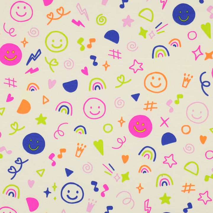 Jersey "Neon Doodles - Hellbeige" fadenwunsch 