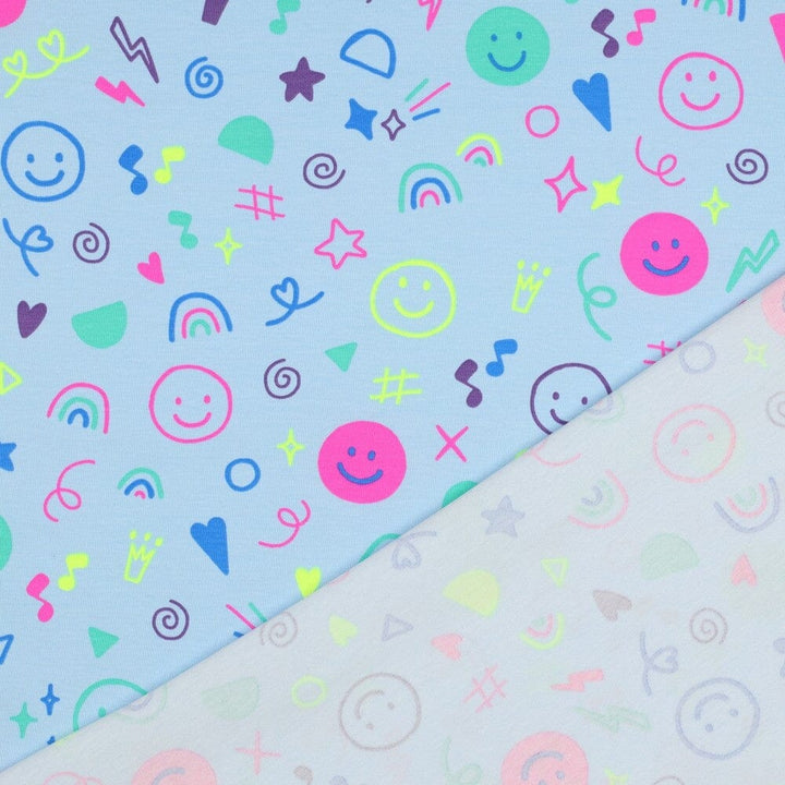 Jersey "Neon Doodles - Hellblau" fadenwunsch 