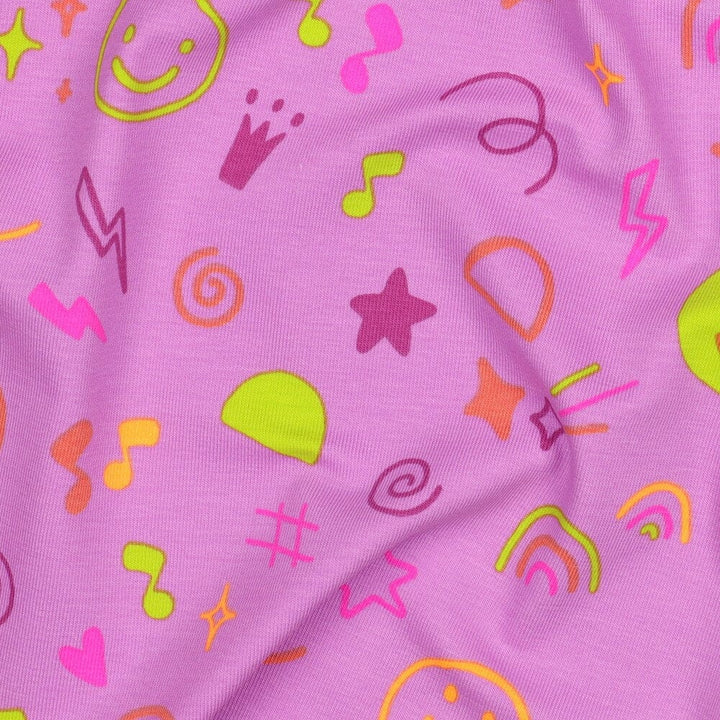 Jersey "Neon Doodles - Lavendel" fadenwunsch 