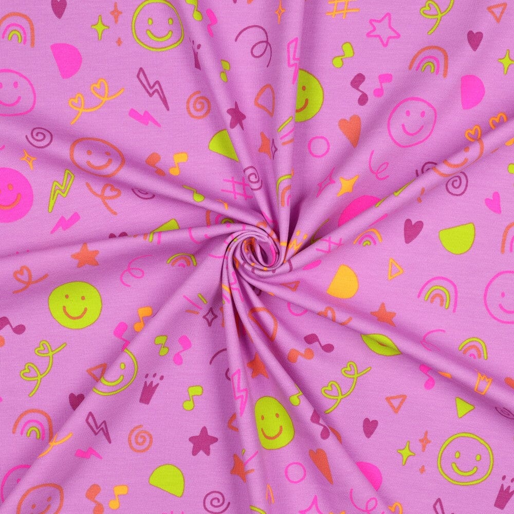 Jersey "Neon Doodles - Lavendel" fadenwunsch 