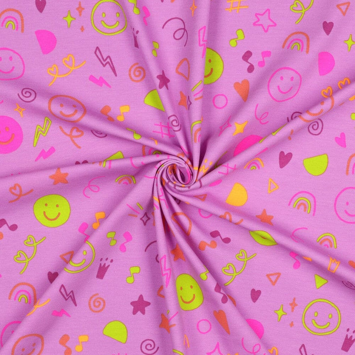 Jersey "Neon Doodles - Lavendel" fadenwunsch 