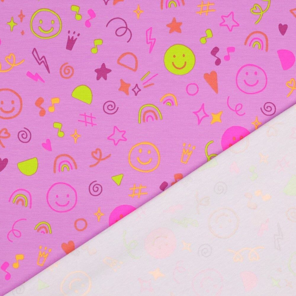 Jersey "Neon Doodles - Lavendel" fadenwunsch 