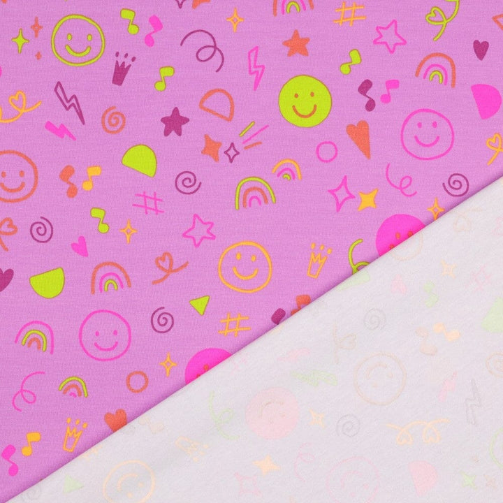 Jersey "Neon Doodles - Lavendel" fadenwunsch 