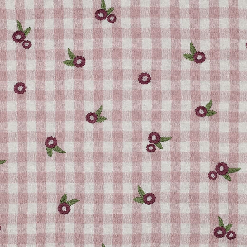 Musselin "gestickte Blumen - Mauve" Swafing 