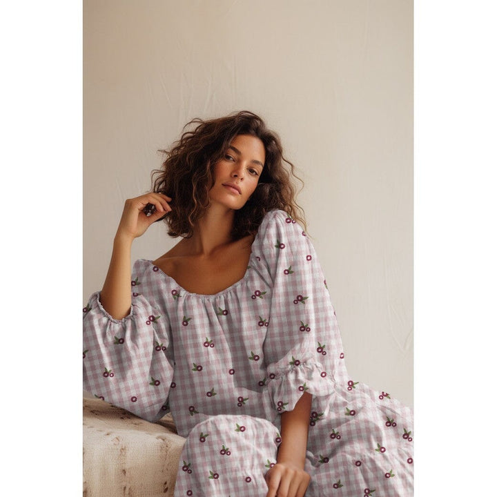 Musselin "gestickte Blumen - Beige" Swafing 