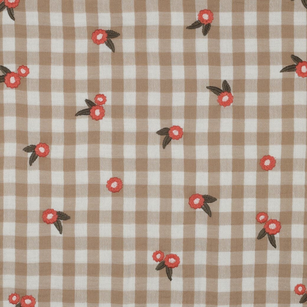 Musselin "gestickte Blumen - Beige" Swafing 