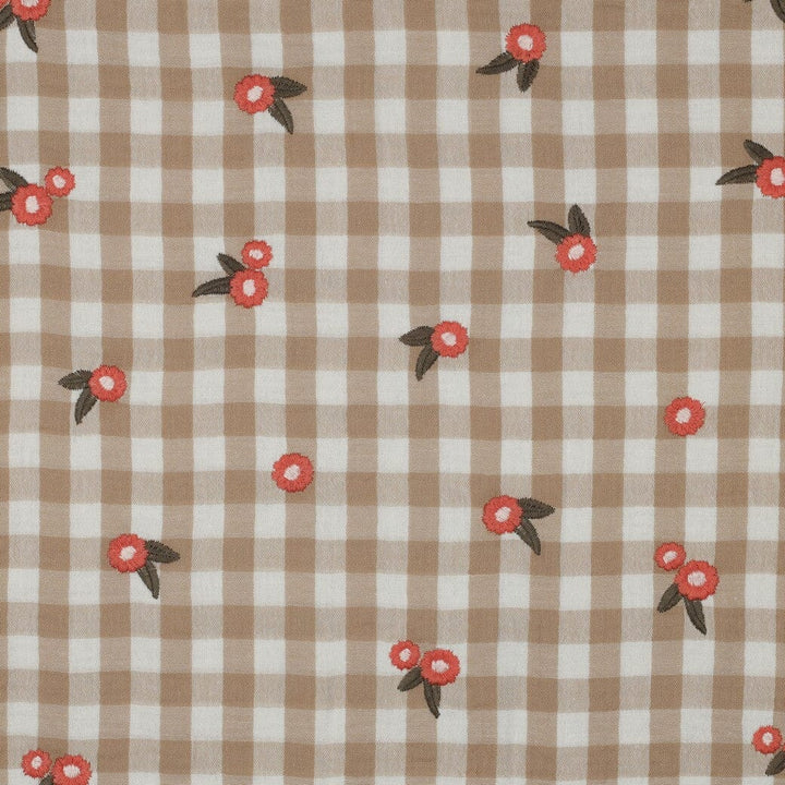 Musselin "gestickte Blumen - Beige" Swafing 