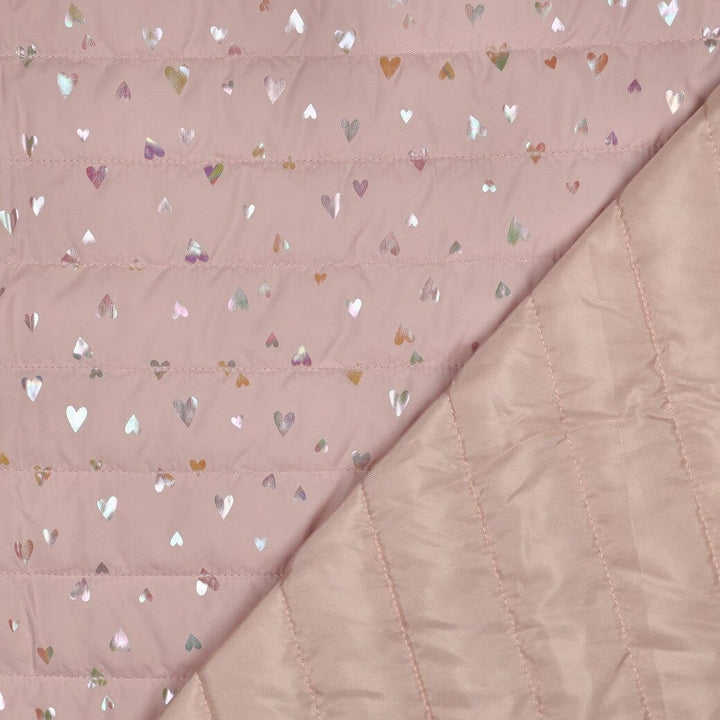 Steppstoff Herzen Rosé | Folienprint Fadenwunsch 