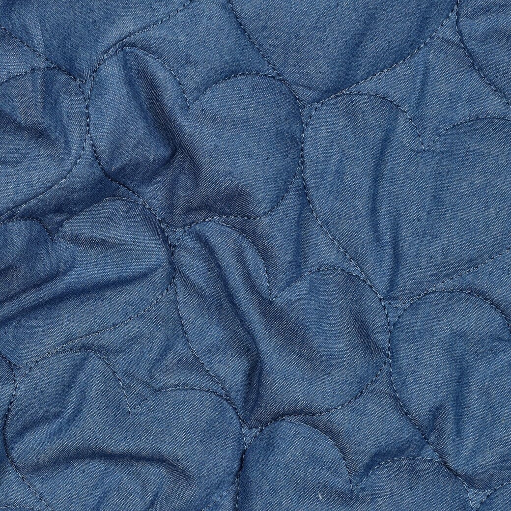 Steppstoff Denim Herzen - Jeansblau Fadenwunsch 