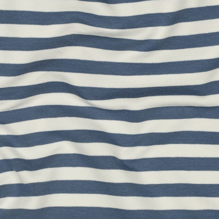 French Terry Streifen Jeans-Natur| Garngefärbt
