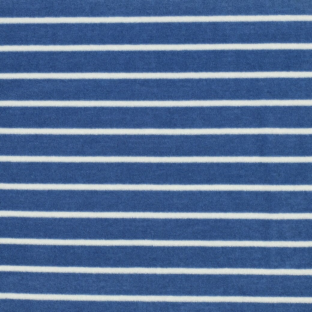 Frottee Stoff gestreift – Blau/Weiß | Baumwolle Fadenwunsch 
