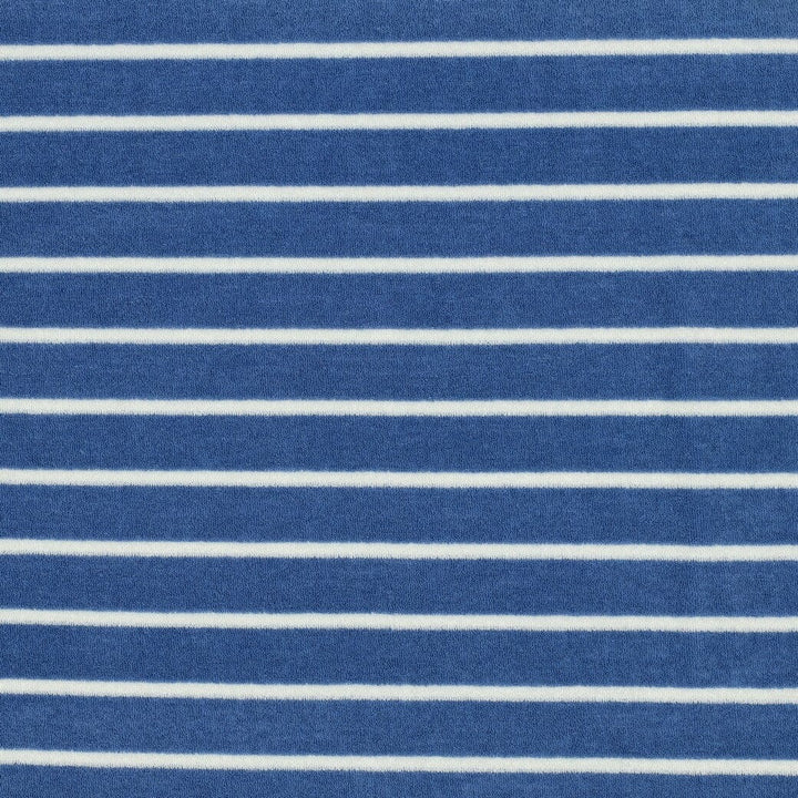 Frottee Stoff gestreift – Blau/Weiß | Baumwolle Fadenwunsch 