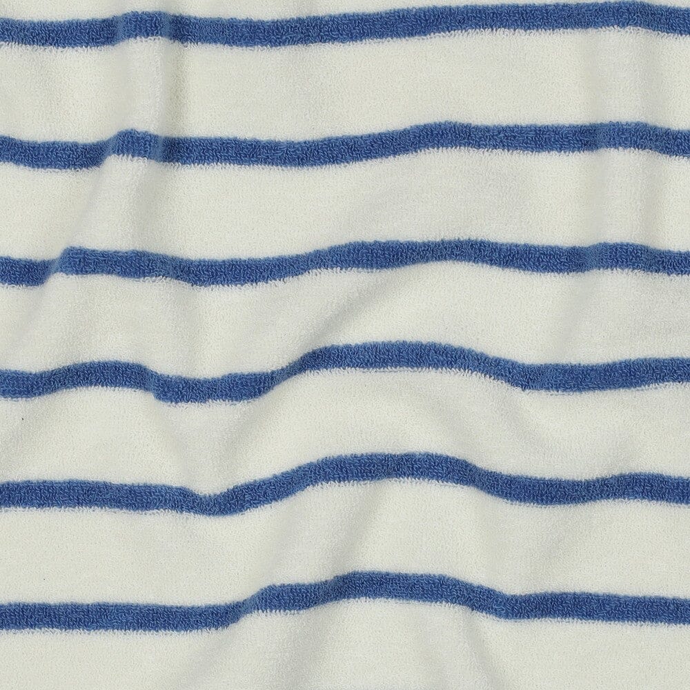 Frottee Stoff gestreift – Weiß/Blau | Baumwolle Fadenwunsch 