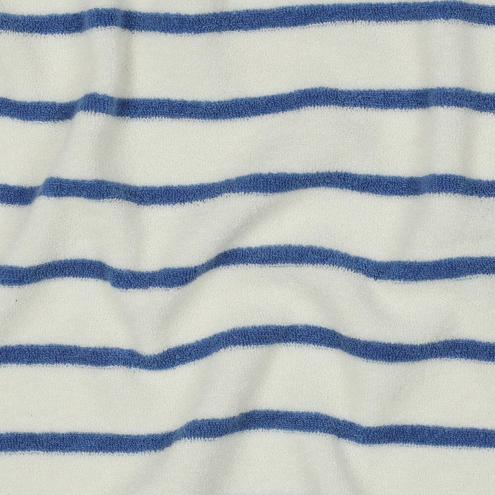 Frottee Stoff gestreift – Weiß/Blau | Baumwolle Fadenwunsch 