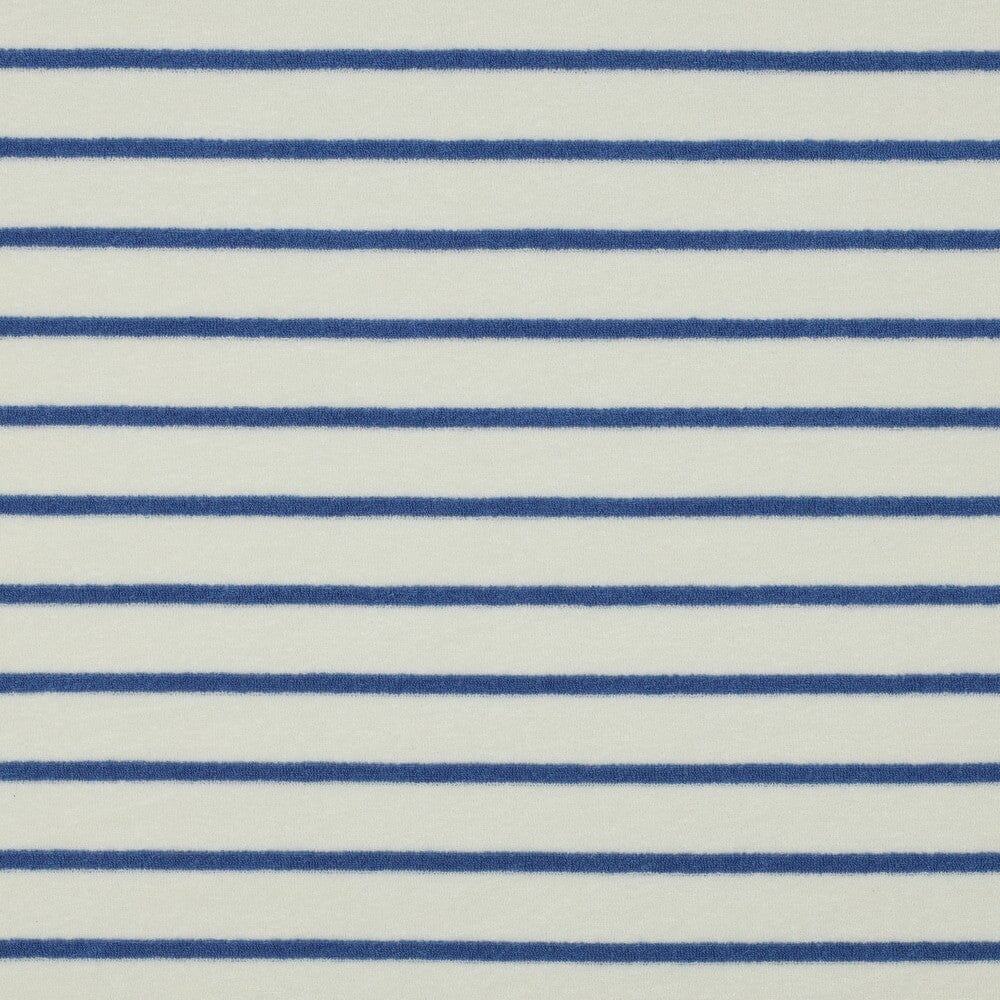 Frottee Stoff gestreift – Weiß/Blau | Baumwolle Fadenwunsch 