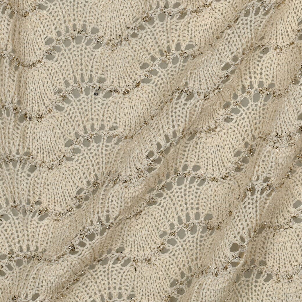 Strick „Soft Crochet“ – feine Häkeloptik mit Lurex in Ecru Fadenwunsch 