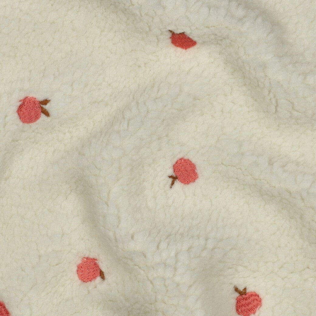 Teddy Jacquard Pfirsichliebe | Bestickte Pfirsiche Fadenwunsch 