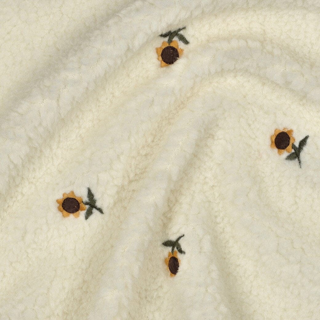 Teddy Jacquard Sonnenblümchen – Bestickte Blüten Fadenwunsch 