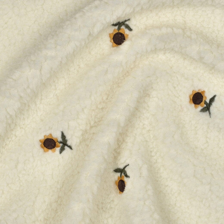 Teddy Jacquard Sonnenblümchen – Bestickte Blüten Fadenwunsch 