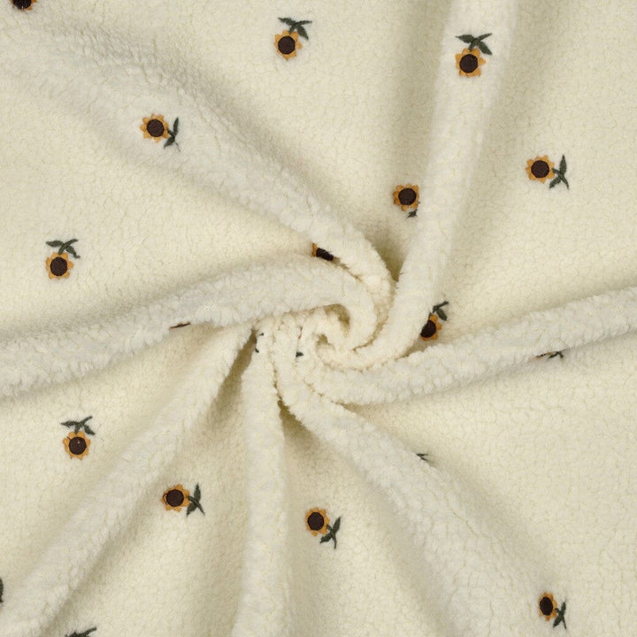 Teddy Jacquard Sonnenblümchen – Bestickte Blüten Fadenwunsch 