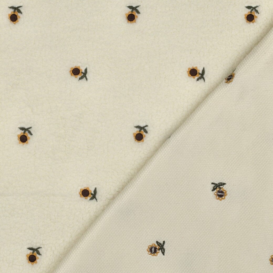 Teddy Jacquard Sonnenblümchen – Bestickte Blüten Fadenwunsch 