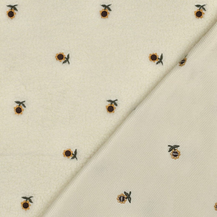 Teddy Jacquard Sonnenblümchen – Bestickte Blüten Fadenwunsch 