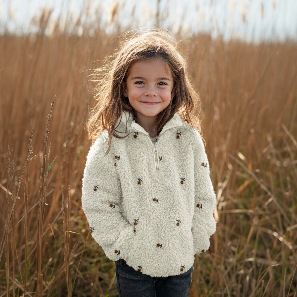 Teddy Jacquard Sonnenblümchen – Bestickte Blüten Fadenwunsch 